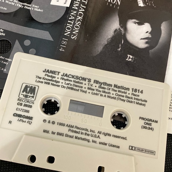 Vintage 80’s cassette tapes- Janet Jackson- Rhythm Nation & Control - Picture 6 of 8